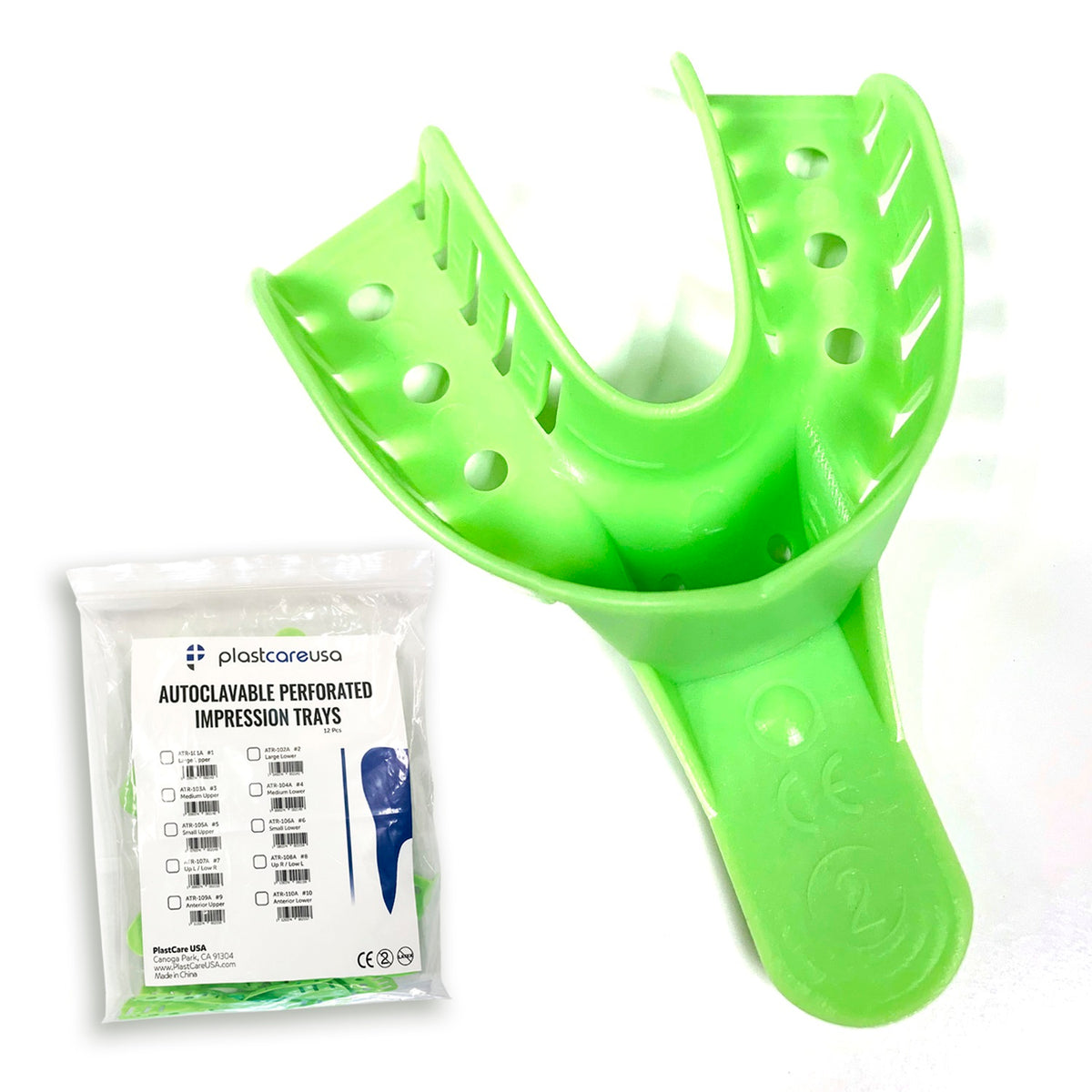 #2 Large Lower Autoclave Impression Trays by PlastCare USA (12pk) | DoctorSupplies.com
