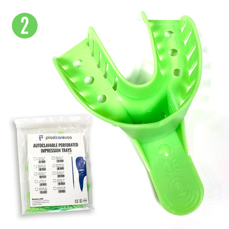 #2 Large Lower Autoclave Impression Trays by PlastCare USA (12pk) - front view | DoctorSupplies.com
