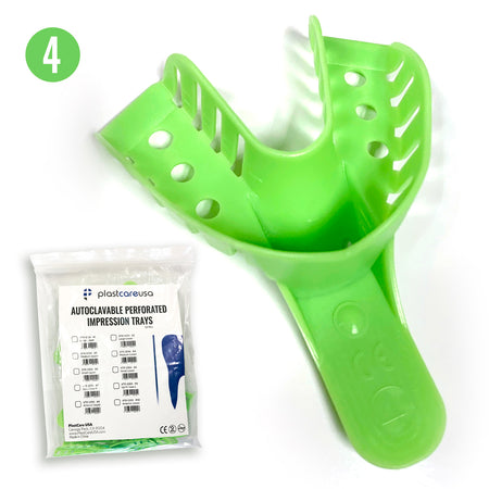 #4 Medium Lower Autoclave Perforated Impression Trays (12/Bag) | DoctorSupplies.com
