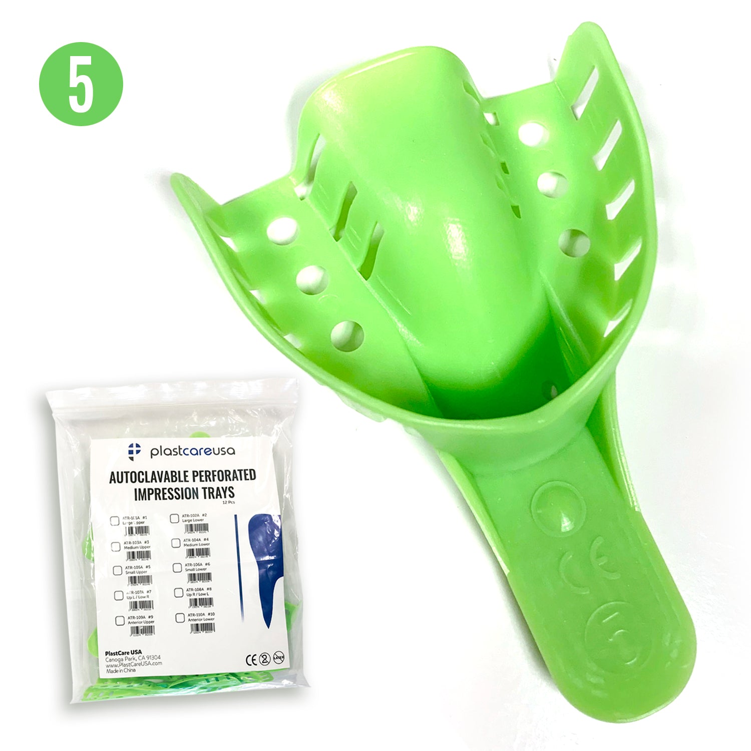 #5 Small Upper Autoclave Perforated Impression Trays (12/Bag) | DoctorSupplies.com