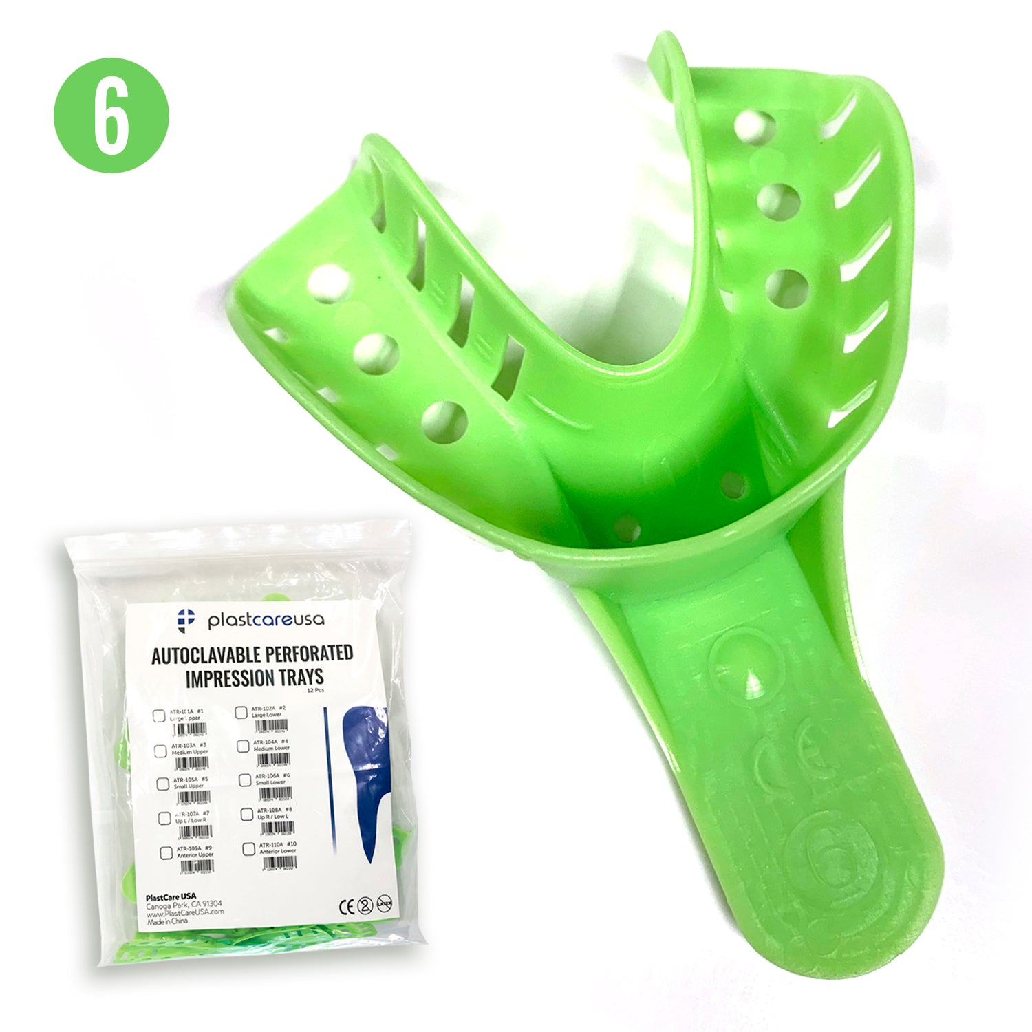 #6 Small Lower Autoclavable Impression Trays (12/Bag) | DoctorSupplies.com