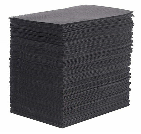 500 Black 3-Ply Dental Patient Bibs by PlastCare USA - back view | DoctorSupplies.com