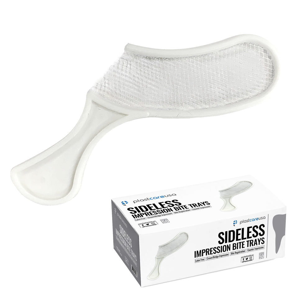 35 x Sideless White Bite Registration Impression Trays (1 Box) - My DDS Supply