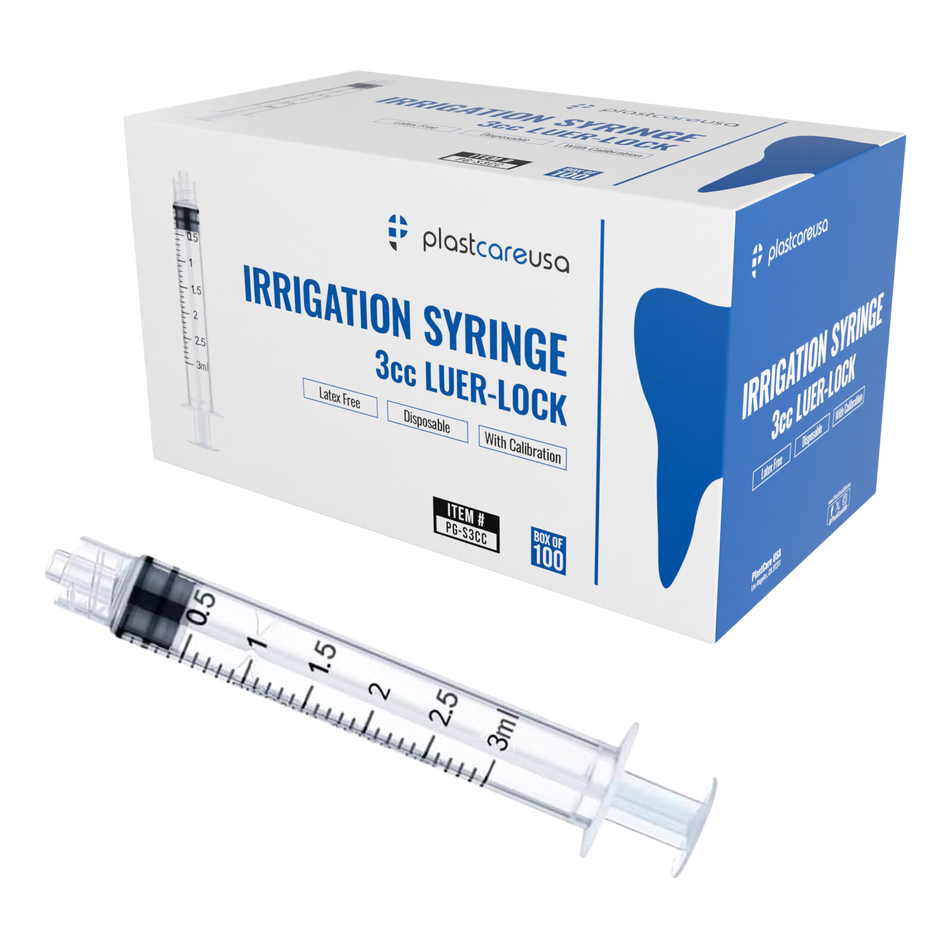 3ml Luer Lock Syringes Non-Sterile (100/Box) - Dental | DoctorSupplies.com