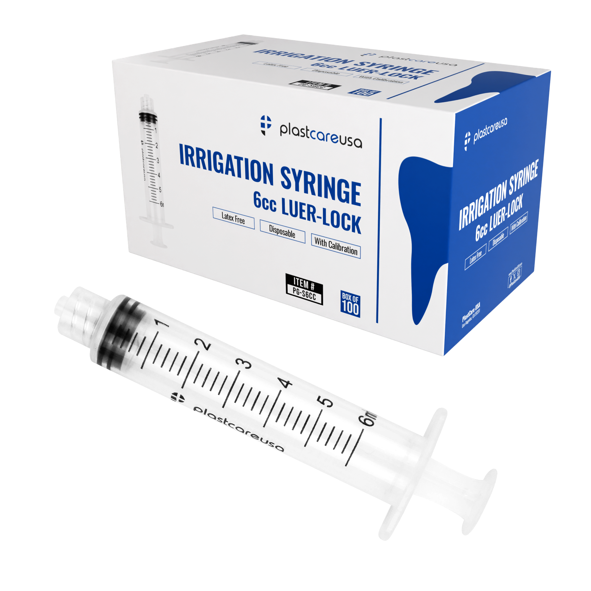 6ml Luer Lock Syringes Non-Sterile 100-Pack | Bulk Medical | DoctorSupplies.com