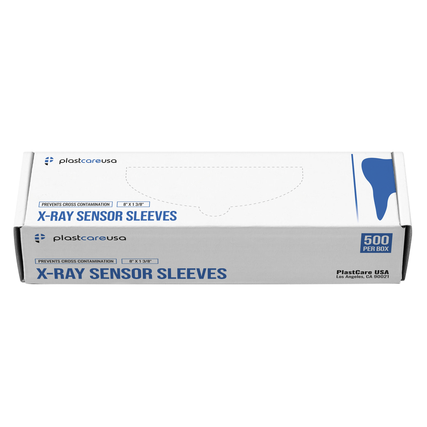 Digital X-Ray Sensor Cover Sleeves 8" x 1⅜" - Box of 500 - front view | DoctorSupplies.com